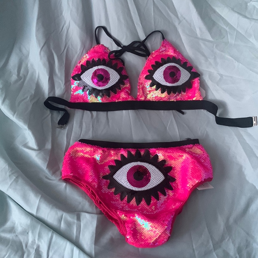Rave Wonderland Pink Sequin Eye Set